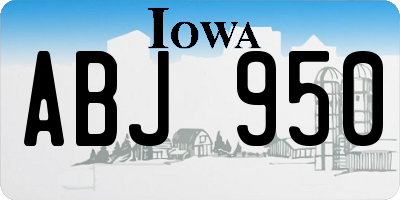 IA license plate ABJ950