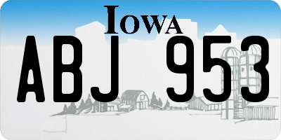 IA license plate ABJ953