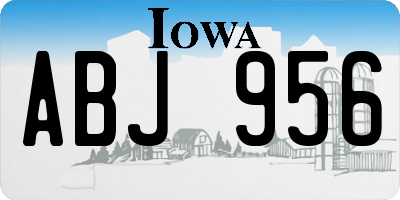 IA license plate ABJ956