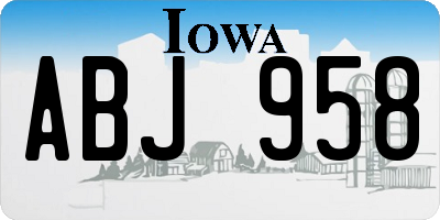 IA license plate ABJ958