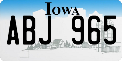 IA license plate ABJ965