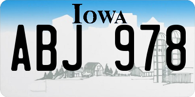 IA license plate ABJ978