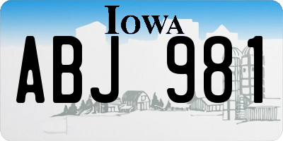 IA license plate ABJ981