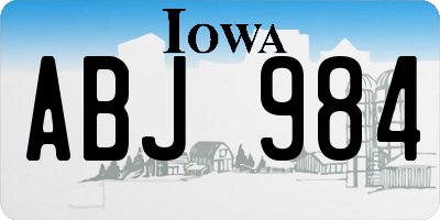 IA license plate ABJ984