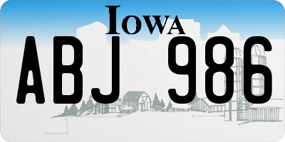 IA license plate ABJ986