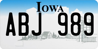 IA license plate ABJ989