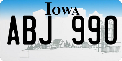IA license plate ABJ990