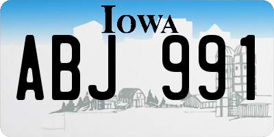 IA license plate ABJ991