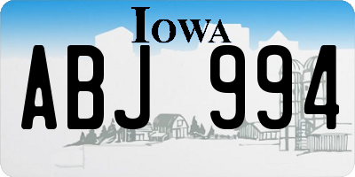 IA license plate ABJ994