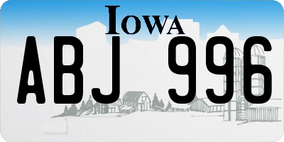 IA license plate ABJ996