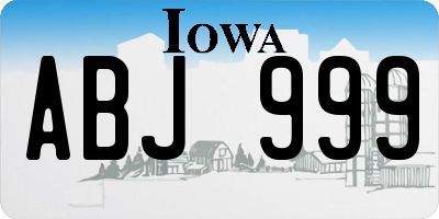 IA license plate ABJ999