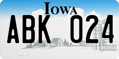 IA license plate ABK024