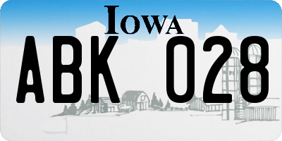 IA license plate ABK028