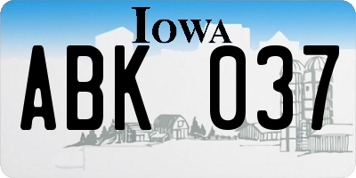 IA license plate ABK037