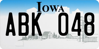 IA license plate ABK048
