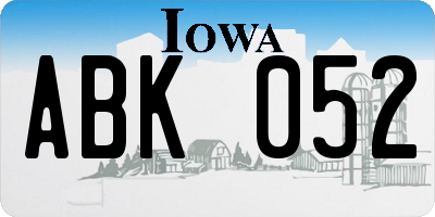 IA license plate ABK052