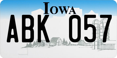 IA license plate ABK057
