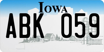 IA license plate ABK059