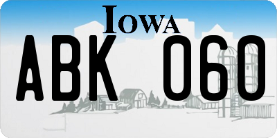 IA license plate ABK060