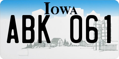 IA license plate ABK061