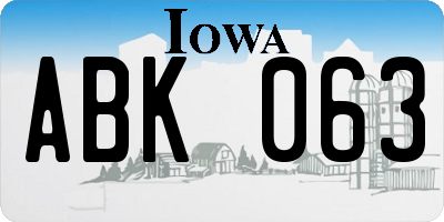 IA license plate ABK063