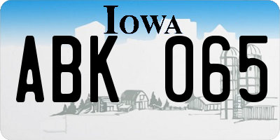 IA license plate ABK065