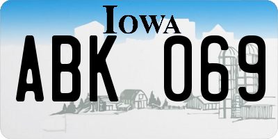 IA license plate ABK069