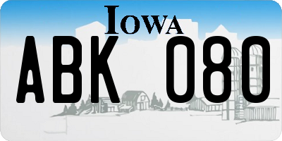 IA license plate ABK080