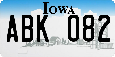 IA license plate ABK082