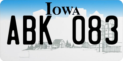 IA license plate ABK083