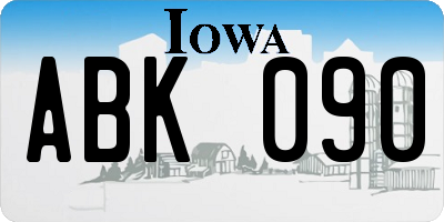 IA license plate ABK090