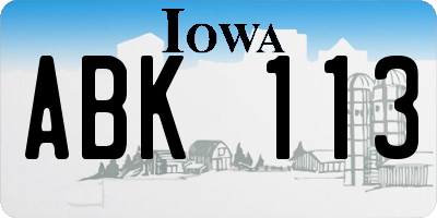 IA license plate ABK113