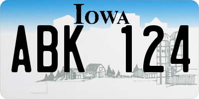IA license plate ABK124