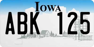 IA license plate ABK125