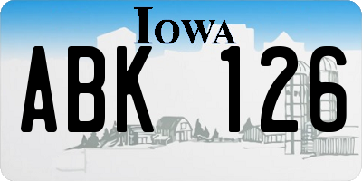 IA license plate ABK126