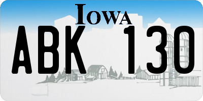 IA license plate ABK130