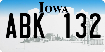 IA license plate ABK132