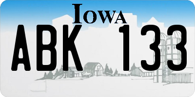 IA license plate ABK133