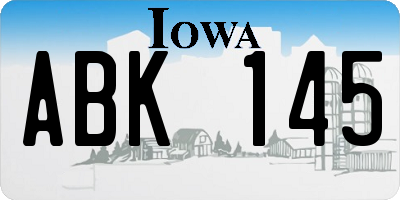 IA license plate ABK145