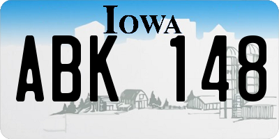 IA license plate ABK148