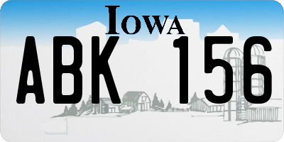 IA license plate ABK156