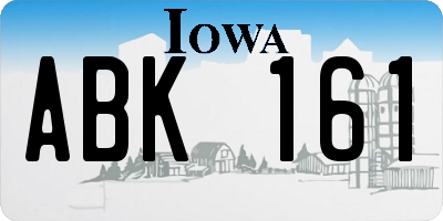 IA license plate ABK161