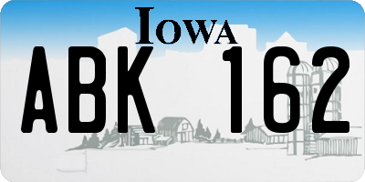 IA license plate ABK162