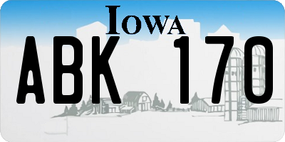IA license plate ABK170