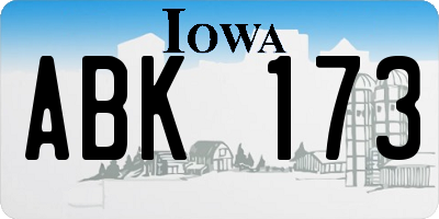 IA license plate ABK173