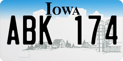 IA license plate ABK174