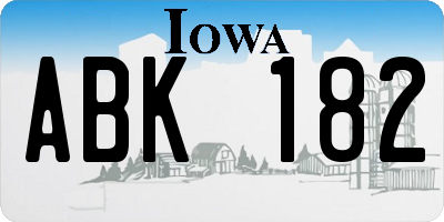 IA license plate ABK182