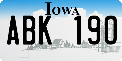 IA license plate ABK190