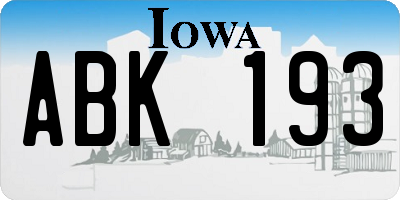 IA license plate ABK193