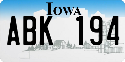 IA license plate ABK194